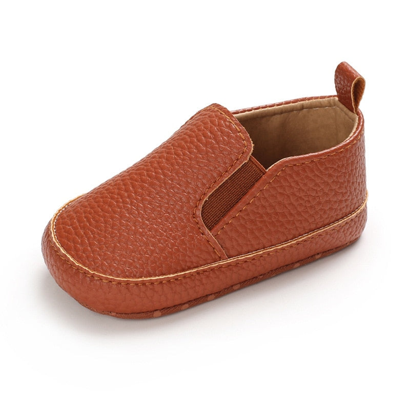 Effen instap loafers van kunstleer voor baby's