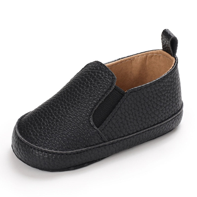 Effen instap loafers van kunstleer voor baby's