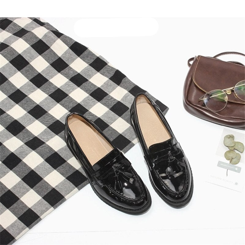 Elegante loafers met kwastjes in echt leer voor dames