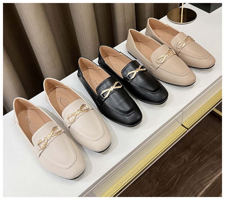 Elegante loafers met gouden strik voor dames