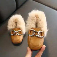 Gevoerde loafers voor meisjes, Bruin