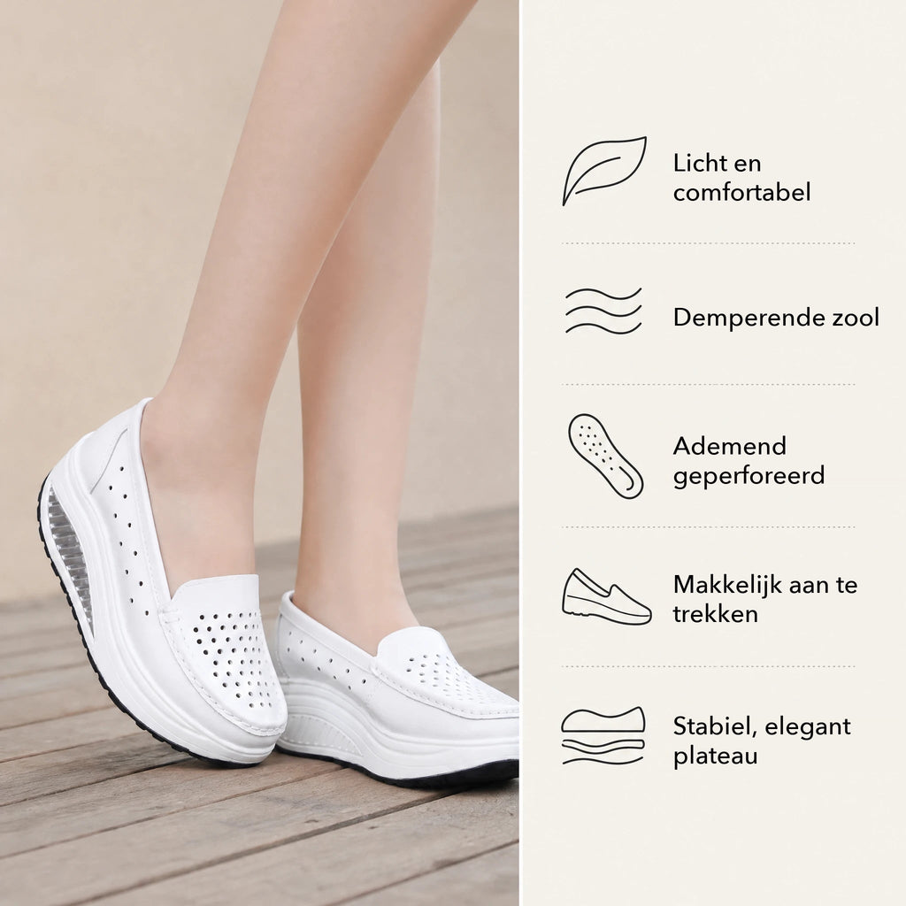 Geperforeerde plateauloafers met dikke zool - afbeelding 4