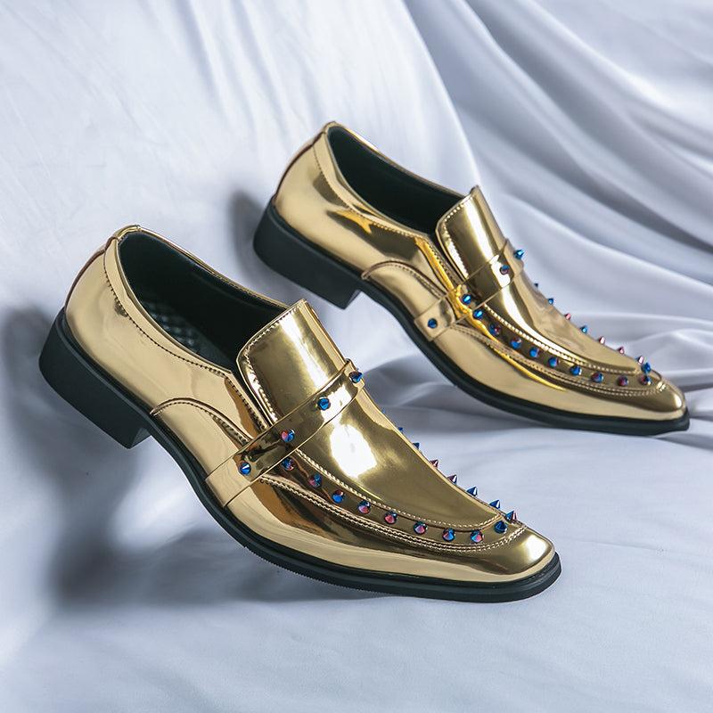 Glanzende gouden loafers voor heren
