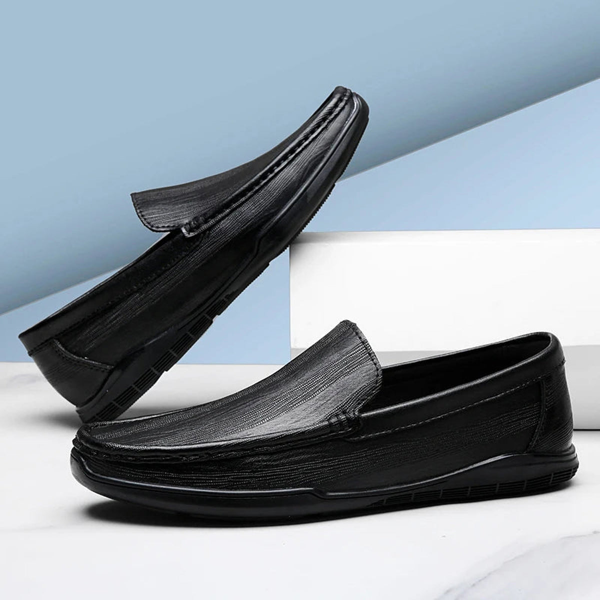 Herenloafer van glad leer in bruin