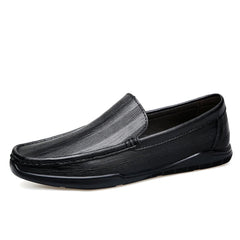 Klassieke instaploafers voor heren van glad leer, Zwart