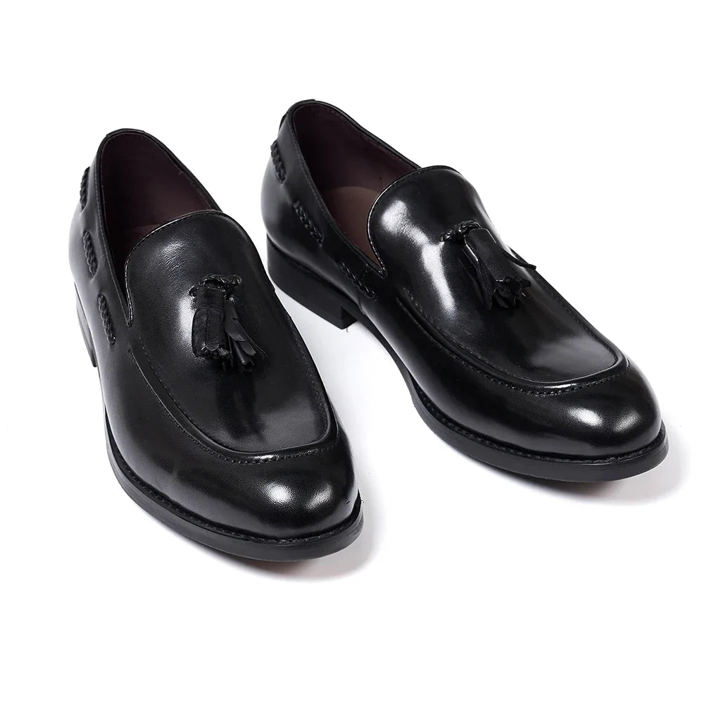 Heren loafer met kwastjes en decoratieve franjes - zwart, foto 2