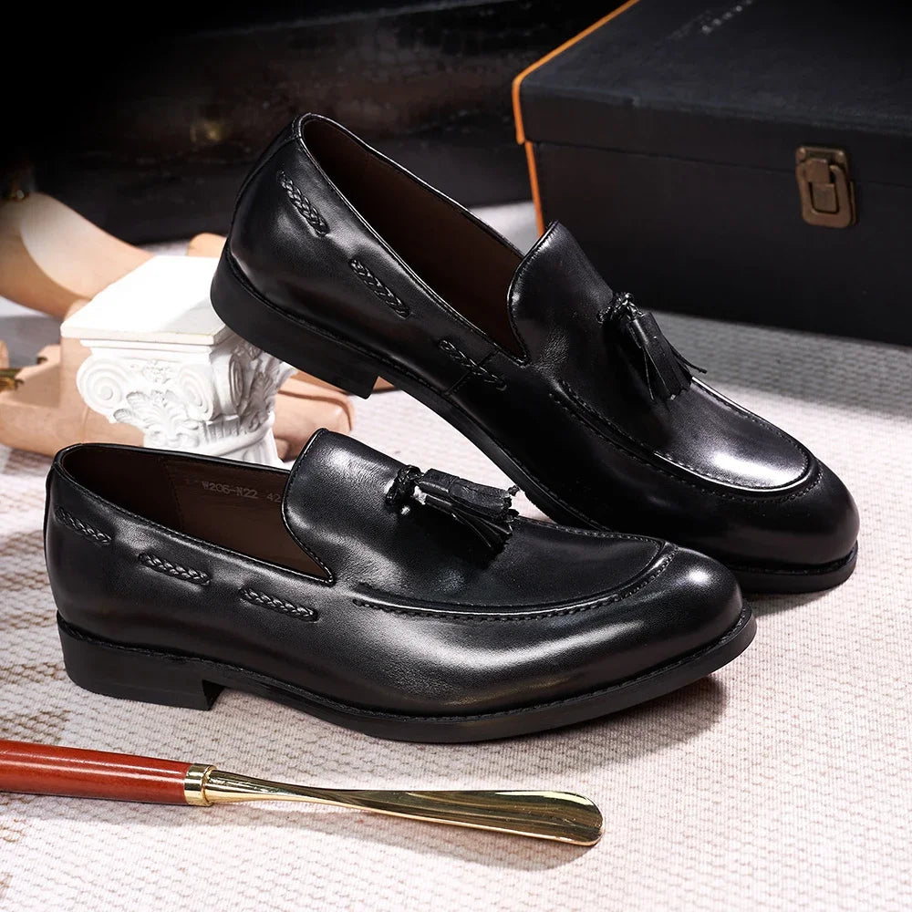 Heren loafer met kwastjes en decoratieve franjes - bruin, foto 7
