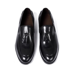 Heren loafer met kwastjes en decoratieve franjes, Zwart