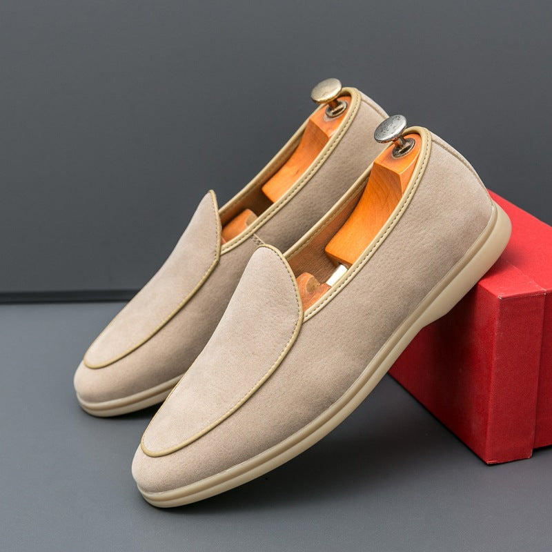 Heren loafer in imitatiesuède in beige, zool