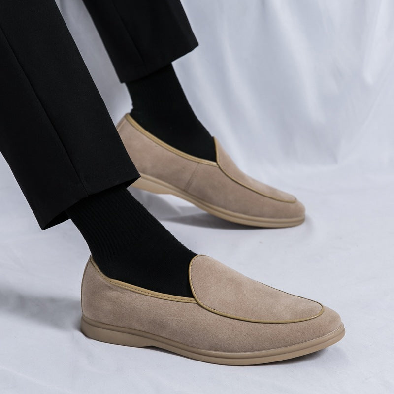 Heren loafer in imitatiesuède in crème, setje van het paar