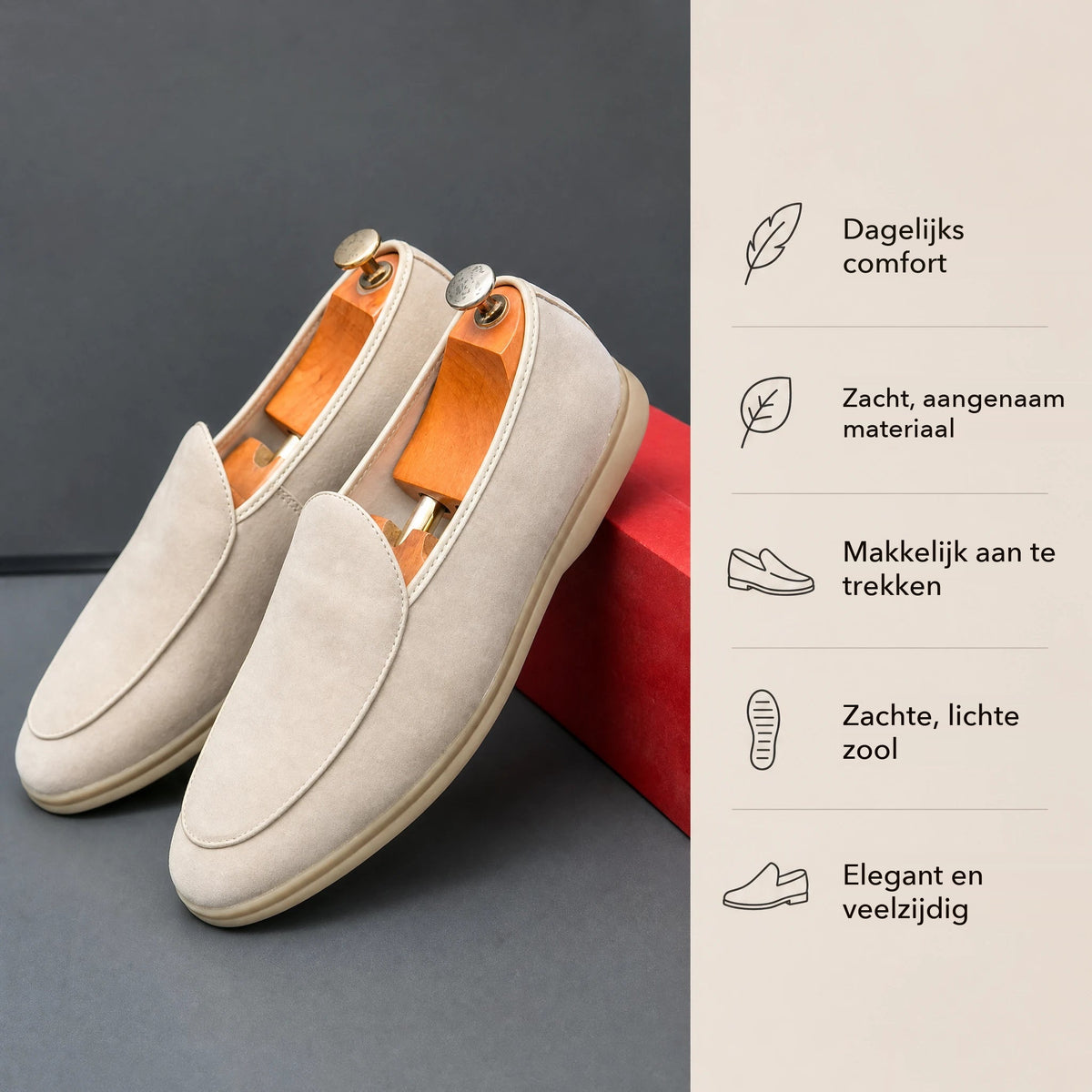 Heren loafer in imitatiesuède in zwart, achterkant