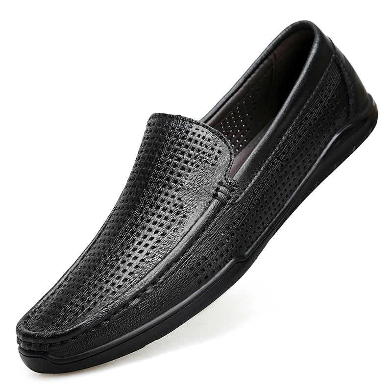 Open herenloafer in zwart