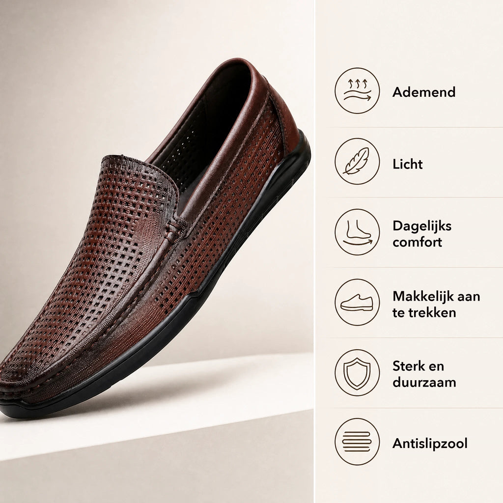 Open herenloafer in bruin