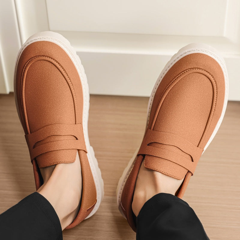 Camel heren mocassin met profielzool, binnenkant