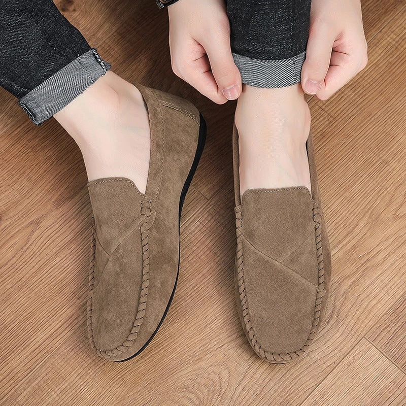 Blauwe mocassin, achterkant
