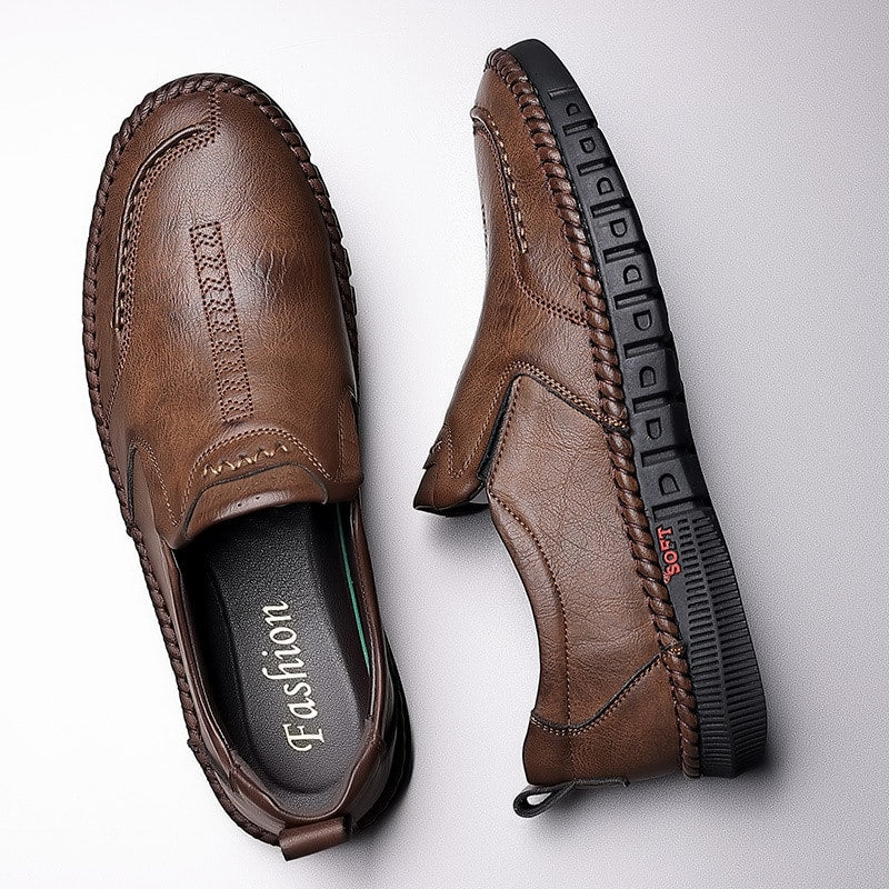 Mocassins in synthetisch leer voor heren met orthopedische zool