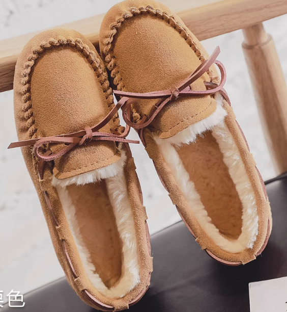 Gevoerde suède loafers