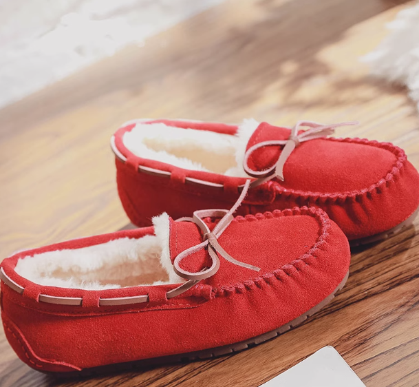 Gevoerde suède loafers