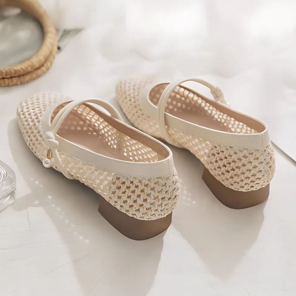Gebreide loafer-ballerina’s voor dames