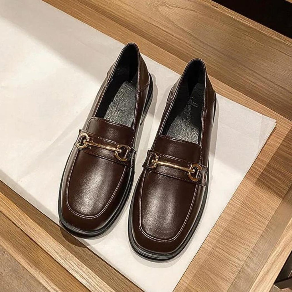 Loafers met ronde neus en vierkante hak voor dames