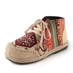 Indiase loafers in canvas, Rood