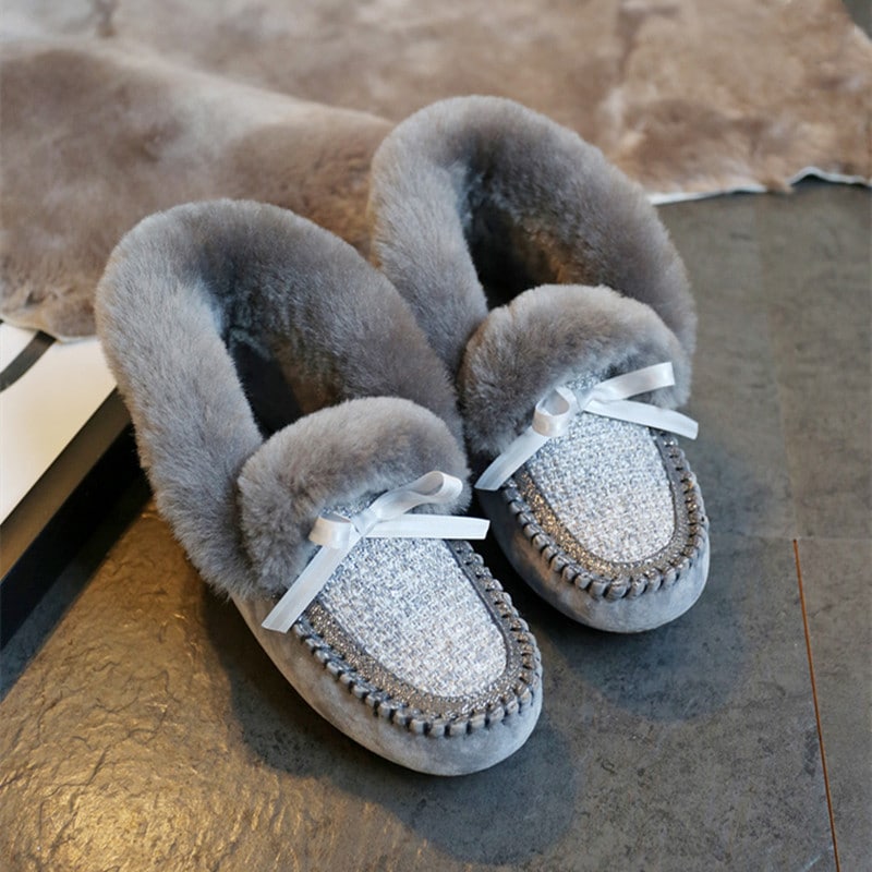 Gevoerde suède Indian mocassins met tweed schacht