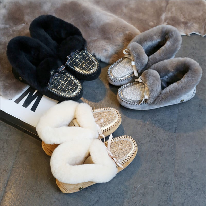 Gevoerde suède Indian mocassins met tweed schacht