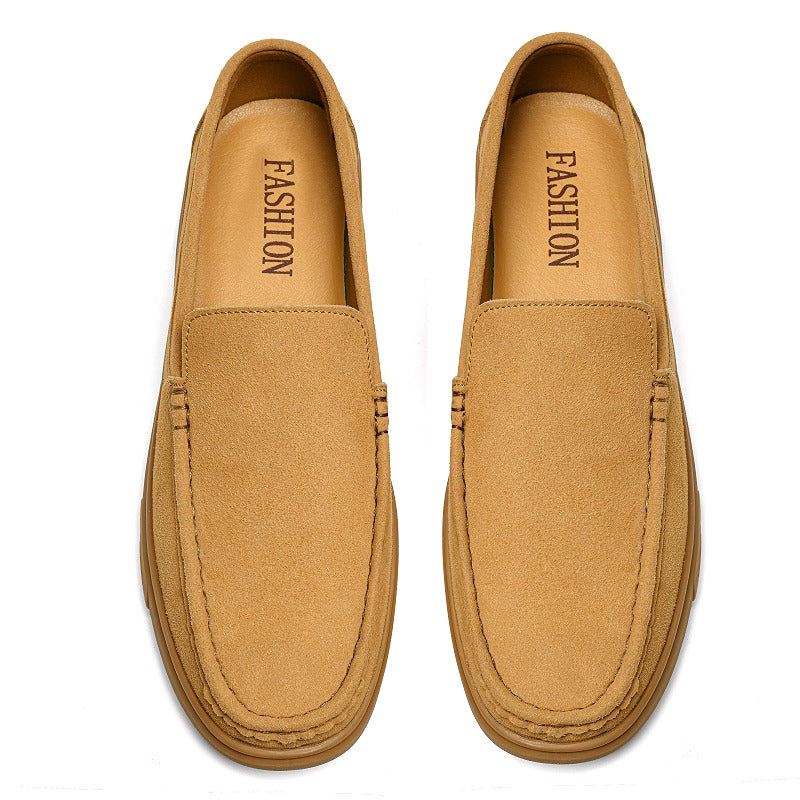 Instap loafer heren met soepele profielzool in zwart, voorkant