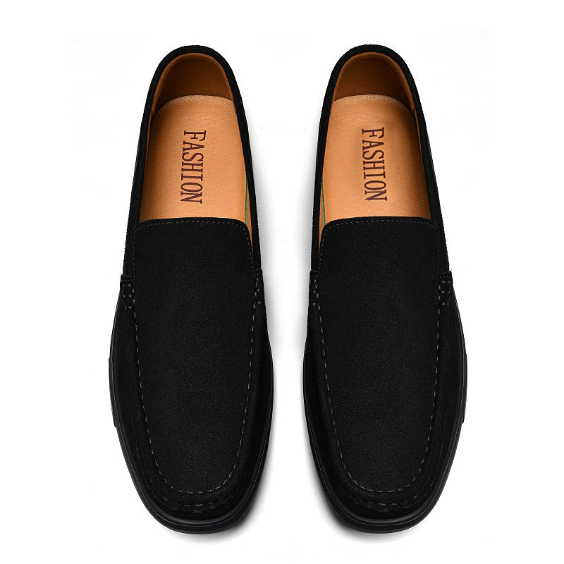 Instap loafer heren met soepele profielzool in camel, gedragen