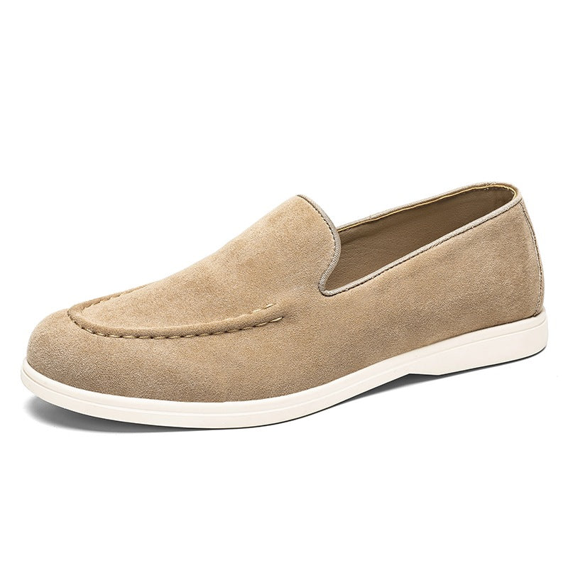 Instap loafer heren met witte zool in beige, zool