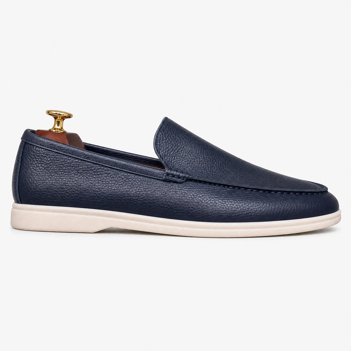 Instap mocassins voor heren in imitatieleer, donkere kleuren, zijaanzicht