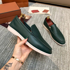 Instap mocassins voor heren in imitatieleer, donkere kleuren, Groen