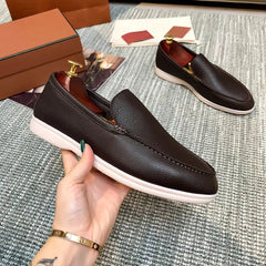 Instap mocassins voor heren in imitatieleer, donkere kleuren, Bruin