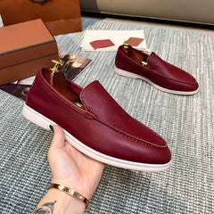Instap mocassins voor heren in imitatieleer, donkere kleuren, Bordeaux