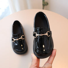 Geverniste mocassins voor kinderen, Zwart
