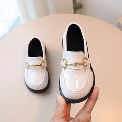 Geverniste mocassins voor kinderen, Wit