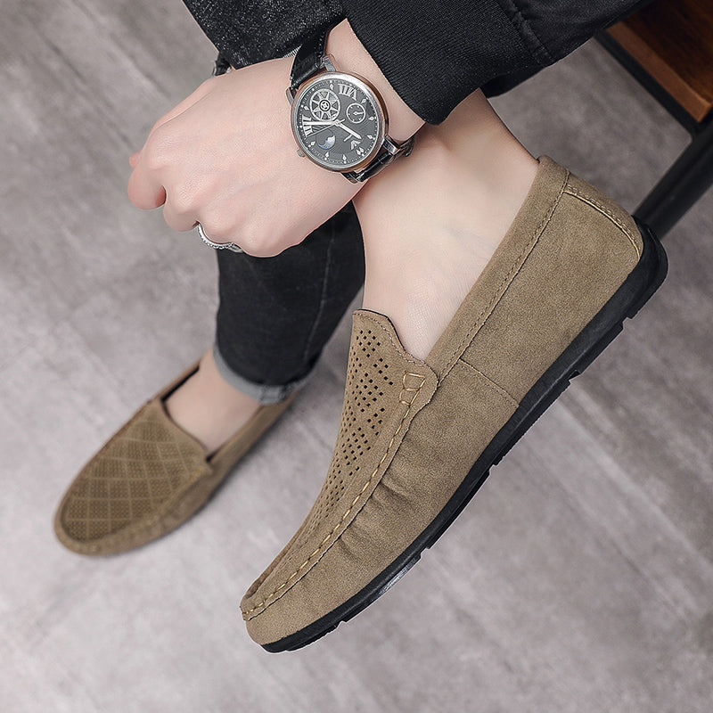 Mocassins van synthetisch suède met origineel design voor heren