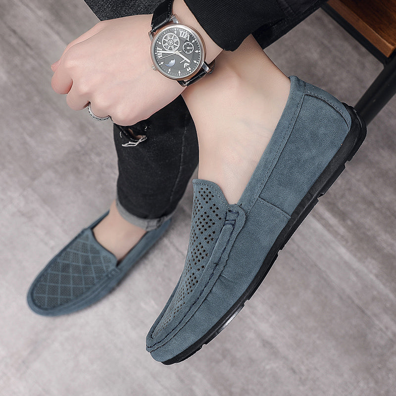 Mocassins van synthetisch suède met origineel design voor heren