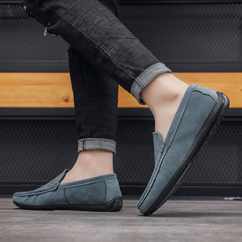 Mocassins van synthetisch suède met origineel design voor heren