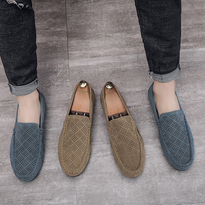 Mocassins van synthetisch suède met origineel design voor heren
