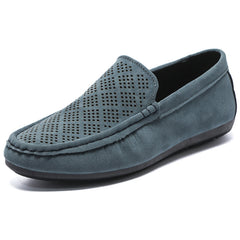 Mocassins van synthetisch suède met origineel design voor heren, Blauw
