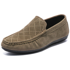 Mocassins van synthetisch suède met origineel design voor heren, Khaki