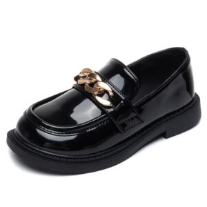 Gelakte loafers met glinsterende ketting voor meisjes