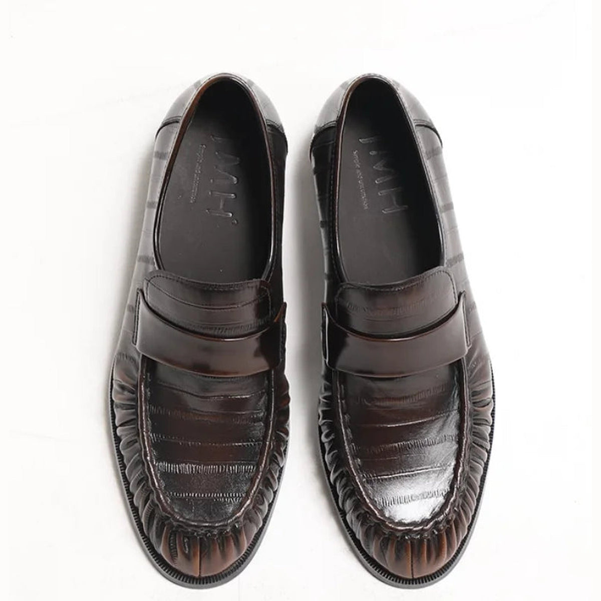Leren heren loafer met palingleer-look - zwart, foto 10
