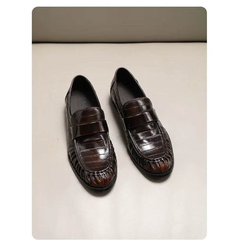 Leren heren loafer met palingleer-look - zwart, foto 6