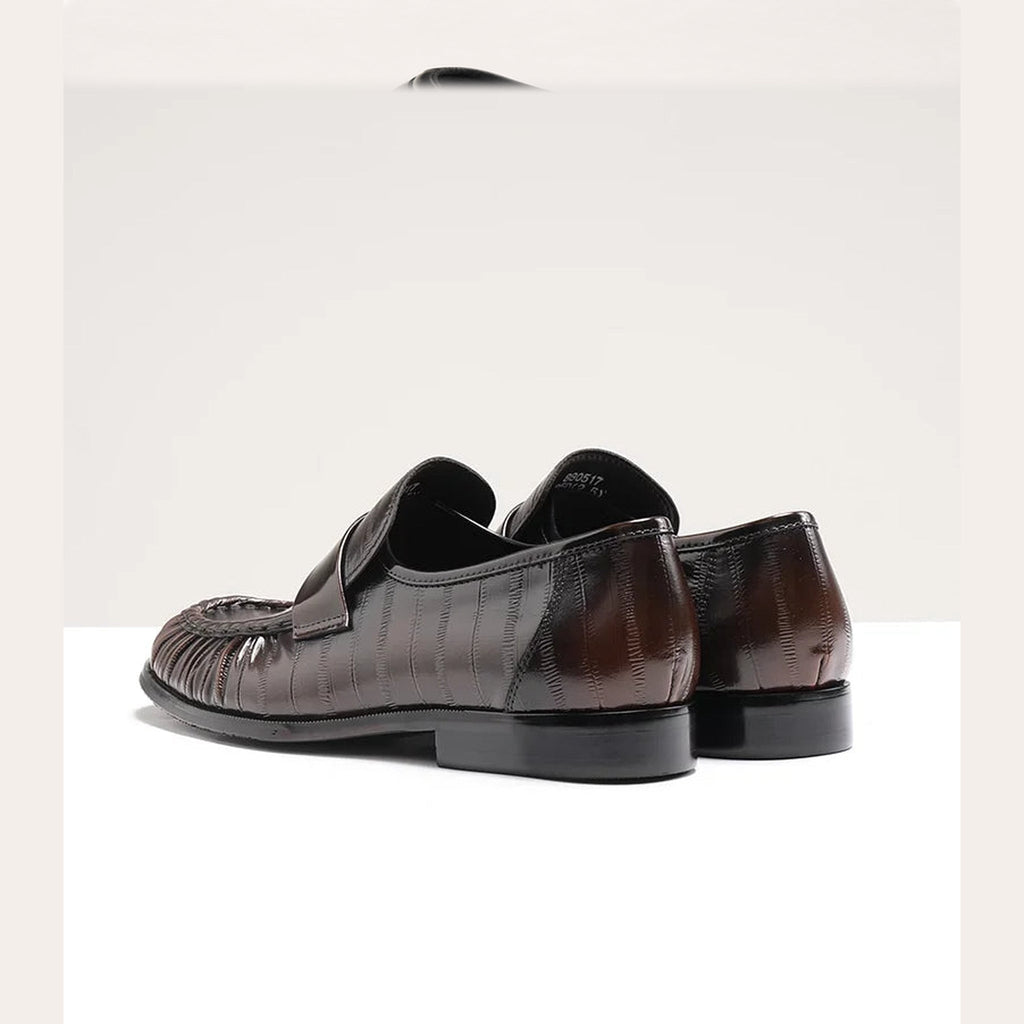 Leren heren loafer met palingleer-look - zwart, foto 8
