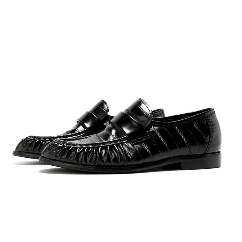 Leren heren loafer met palingleer-look - donkerbruin, foto 9