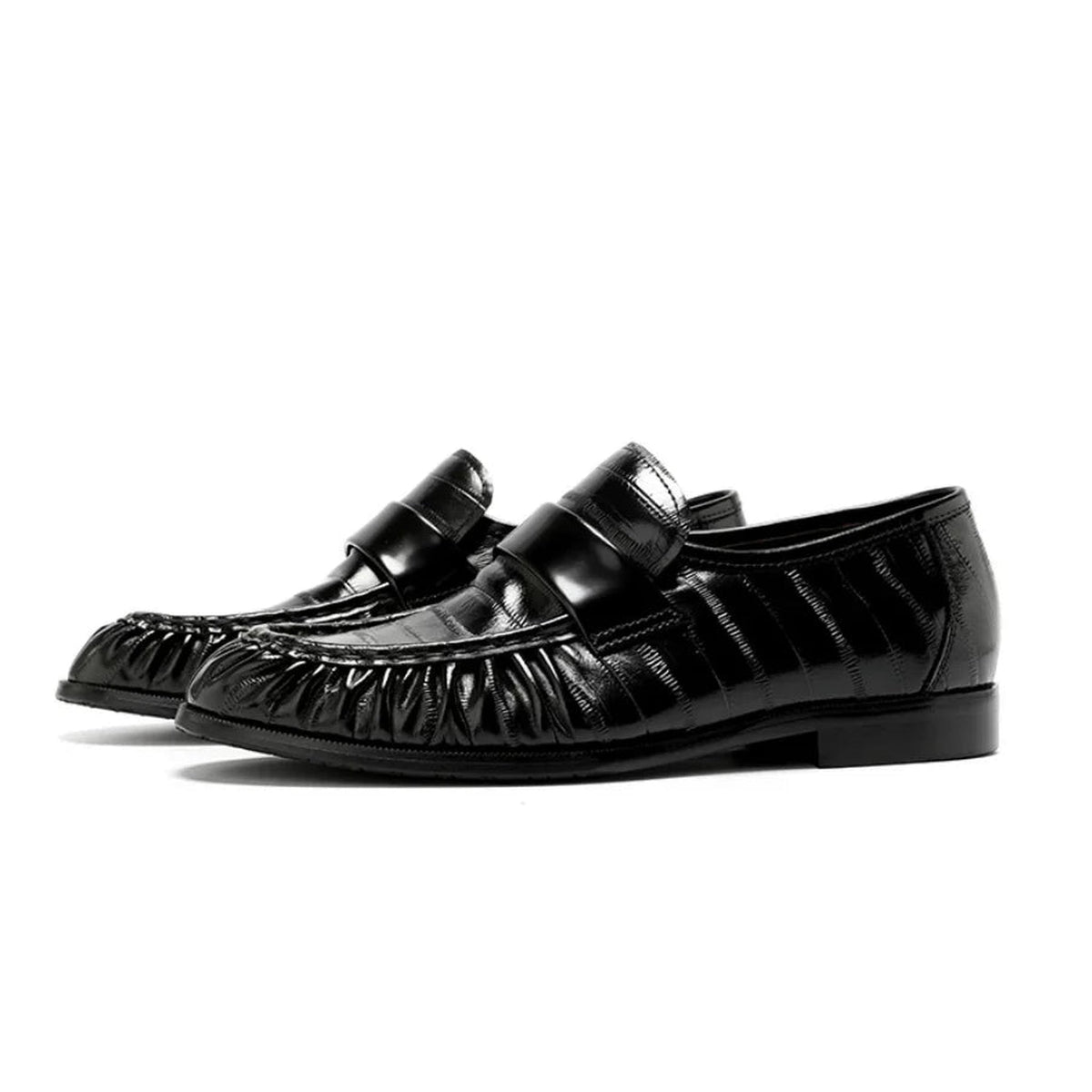 Leren heren loafer met palingleer-look - donkerbruin, foto 9
