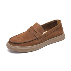 Heren mocassin met lus en dikke zool, Bruin