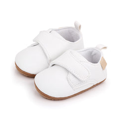 Leren loafers met klittenband en antislipzool voor babyjongens, Wit